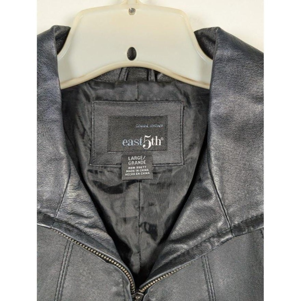 Leather Moto Jacket Women's Size Large Biker Witchy Y2K Goth Whimsigoth Vintage‎ - Picture 2 of 7